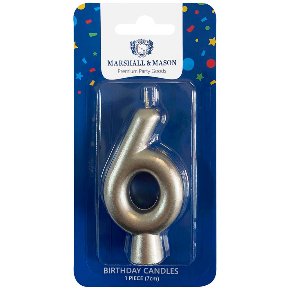 Vela de Cumpleaños MARSHALL & MASON Plata #6