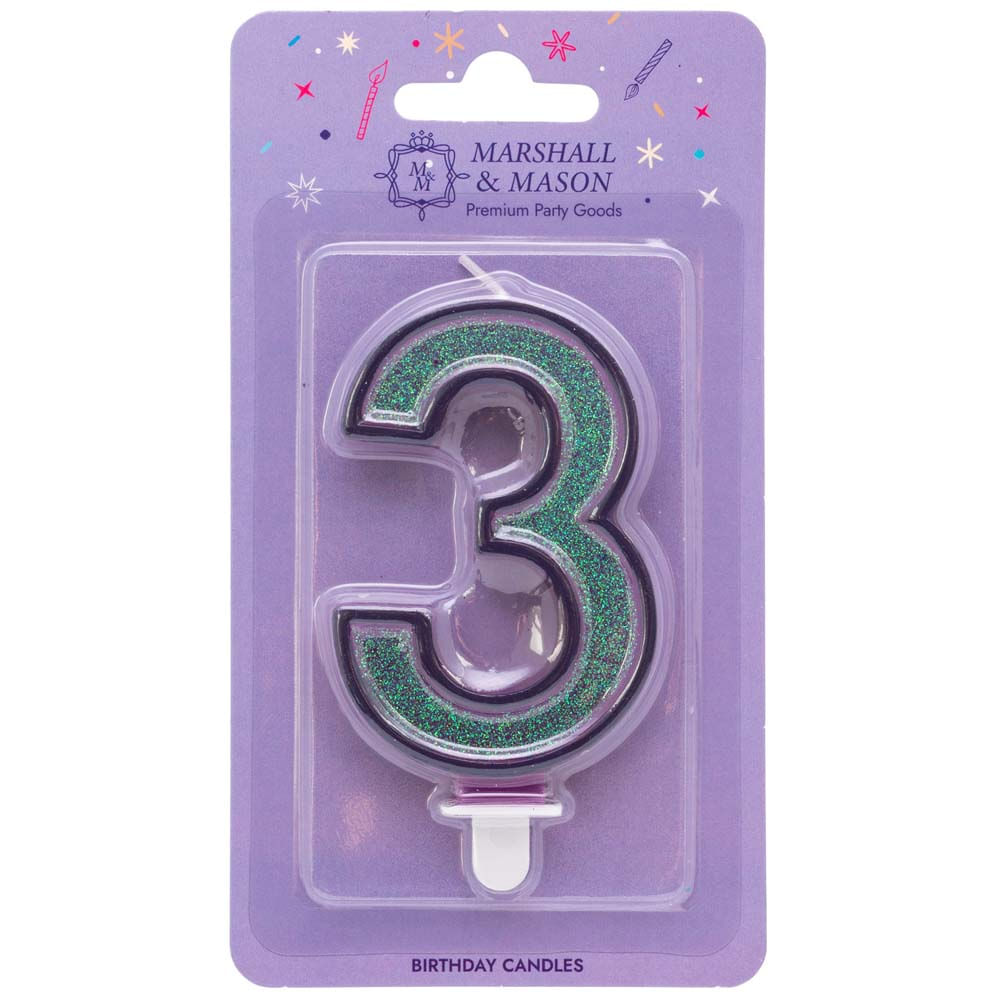 Vela de Cumpleaños MARSHALL & MASON Multicolor Deluxe Glitter #3