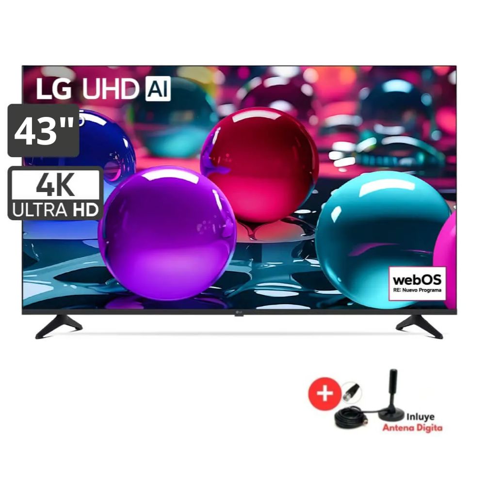 Televisor Smart UHD 43'' LG AI 4K 43UA7300PSB 2025 - Antena Digital