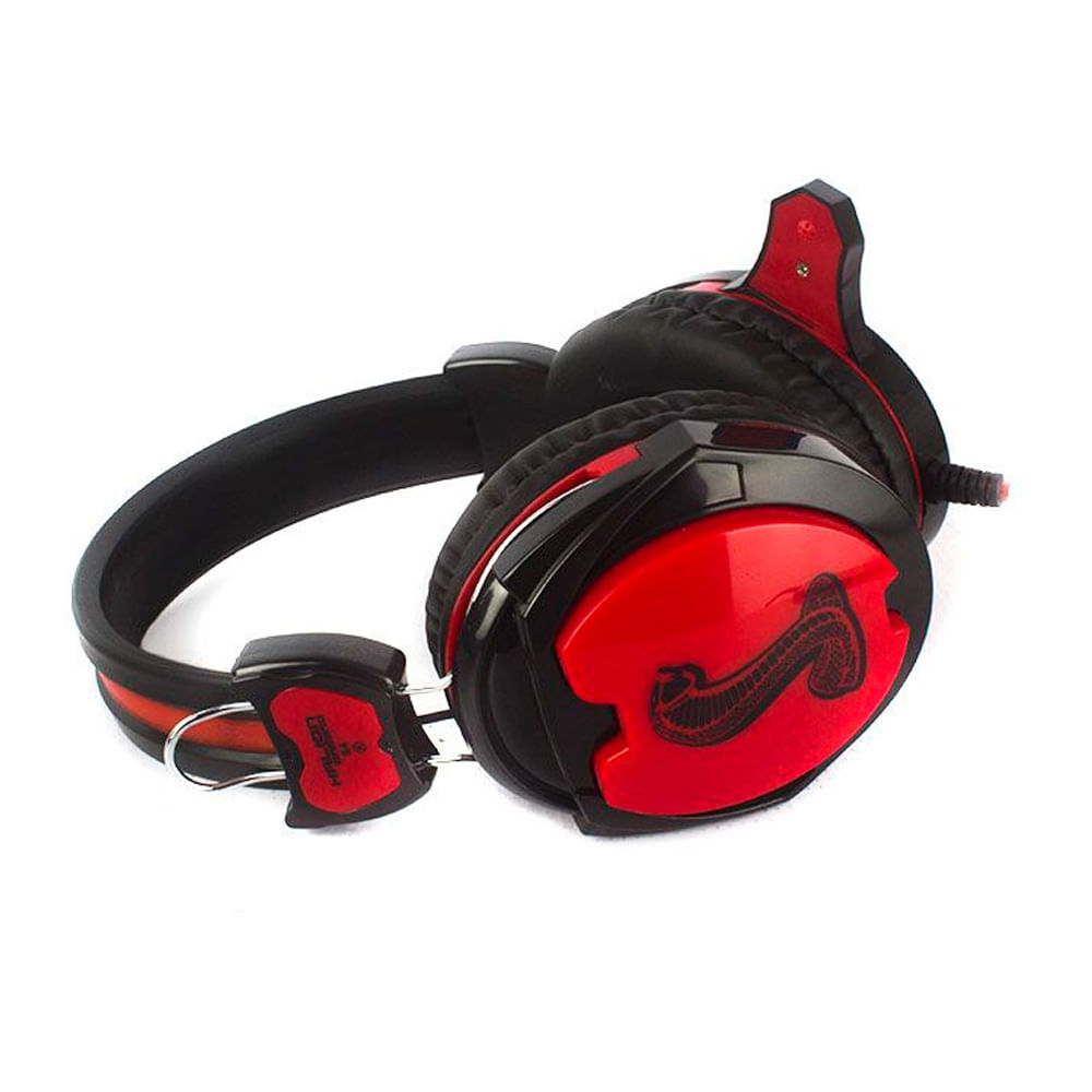 Audífono Halion HA-S4 Gaming con conectividad, color negro con rojo