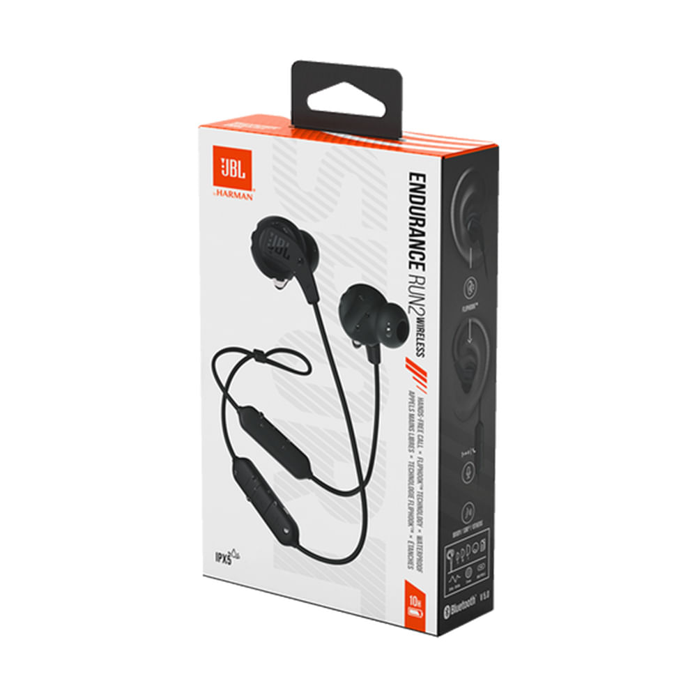 Auriculares internos JBL Endurance RUN 2 inalámbricos Bluetooth con micrófono color negro