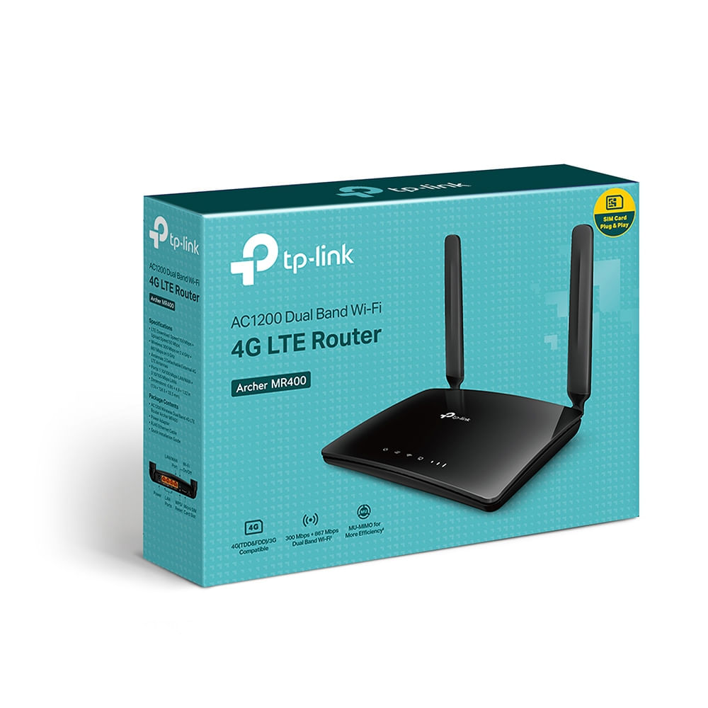 Router 4G TP-LINK Archer MR400 AC1200 velocidad 2 bandas