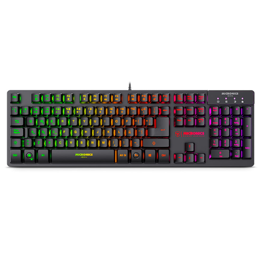 Teclado Micronics Gamer MIC K709RGB RGB USB Teclas Flotantes