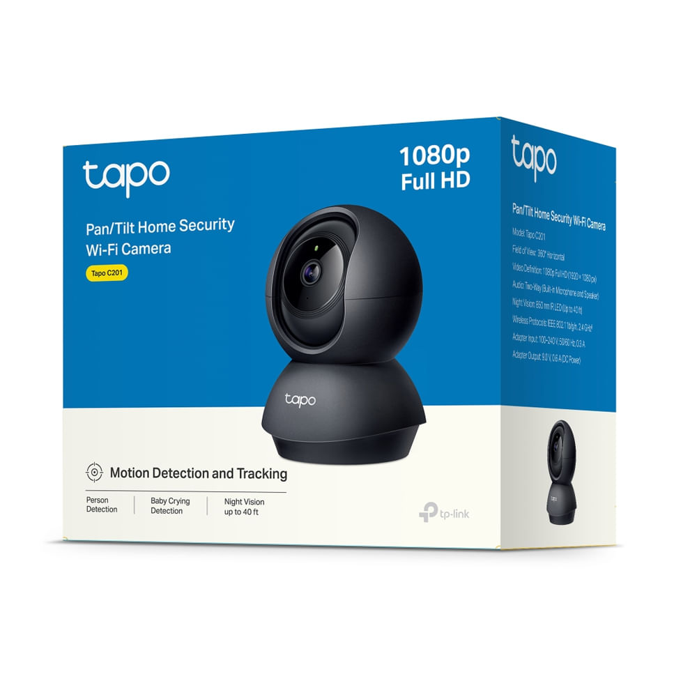 Cámara de vigilancia TP-Link Tapo C201 interior y exterior con función pan y tilt