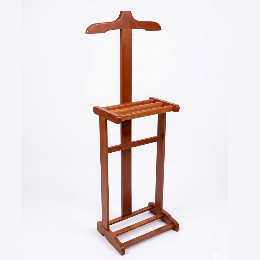 Perchero Caballero de la Noche en Madera Pino Color Nogal