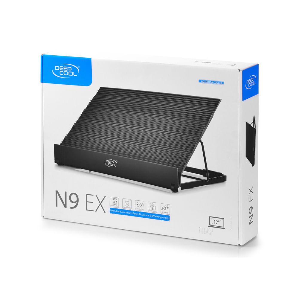Cooler para laptop Deep Cool N9 Ex capacidad aluminio color black