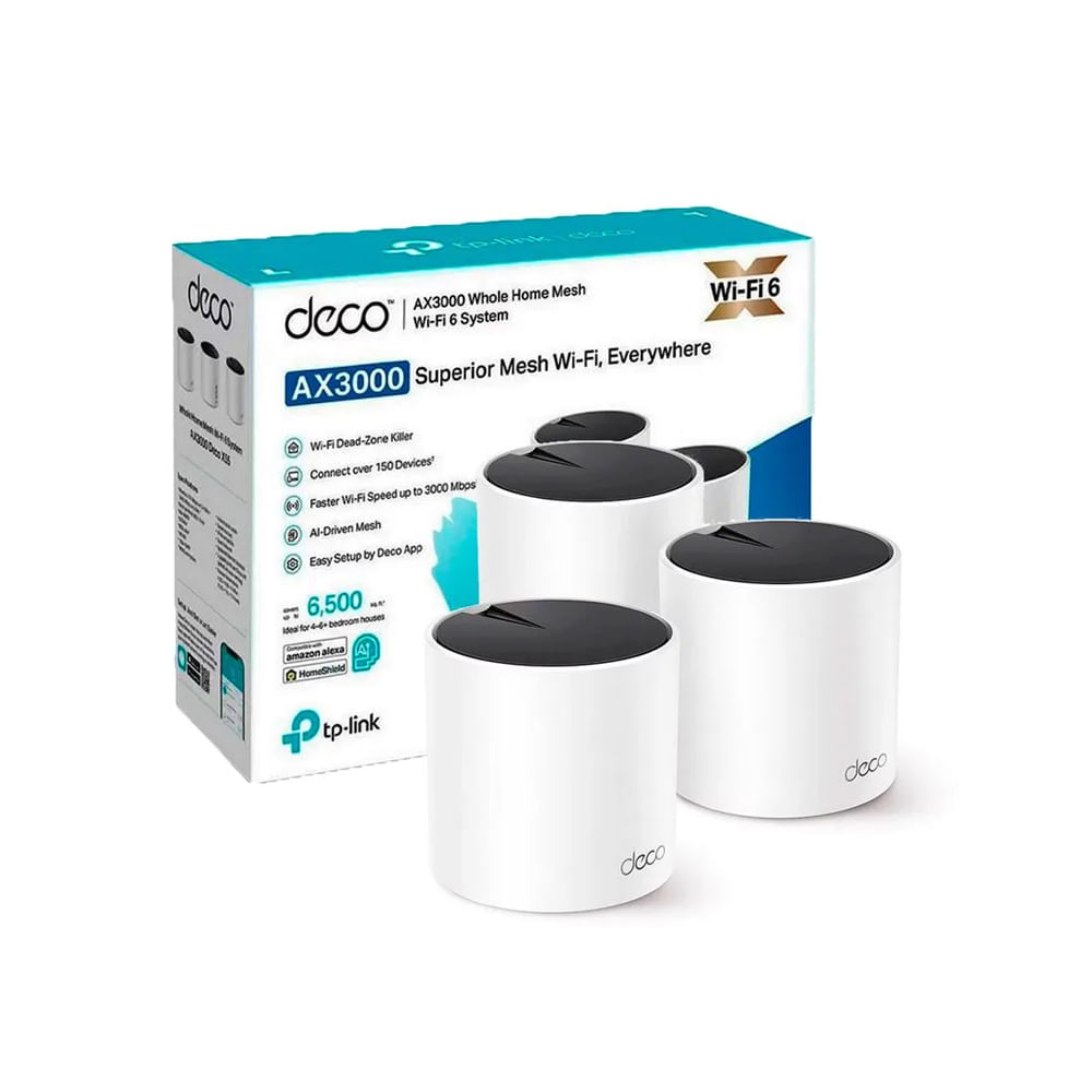 Router TP-Link Deco X55 AX3000 Mesh, WiFi Duales, Conectividad Rápida, para Hogar Moderno