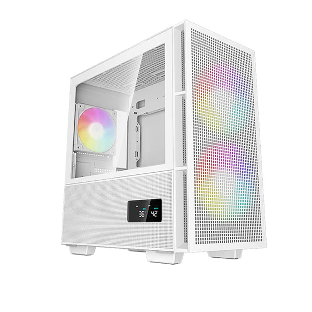 Case Deep Cool CH360 Digital WH capacidad sin fuente color blanco panel vidrio