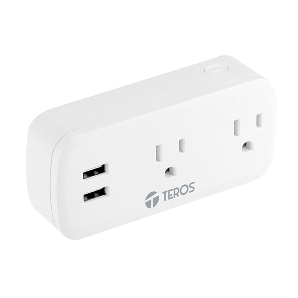 Tomacorriente Teros TE-9102W Inalambrico 2 Tomas 2 USB Blanco