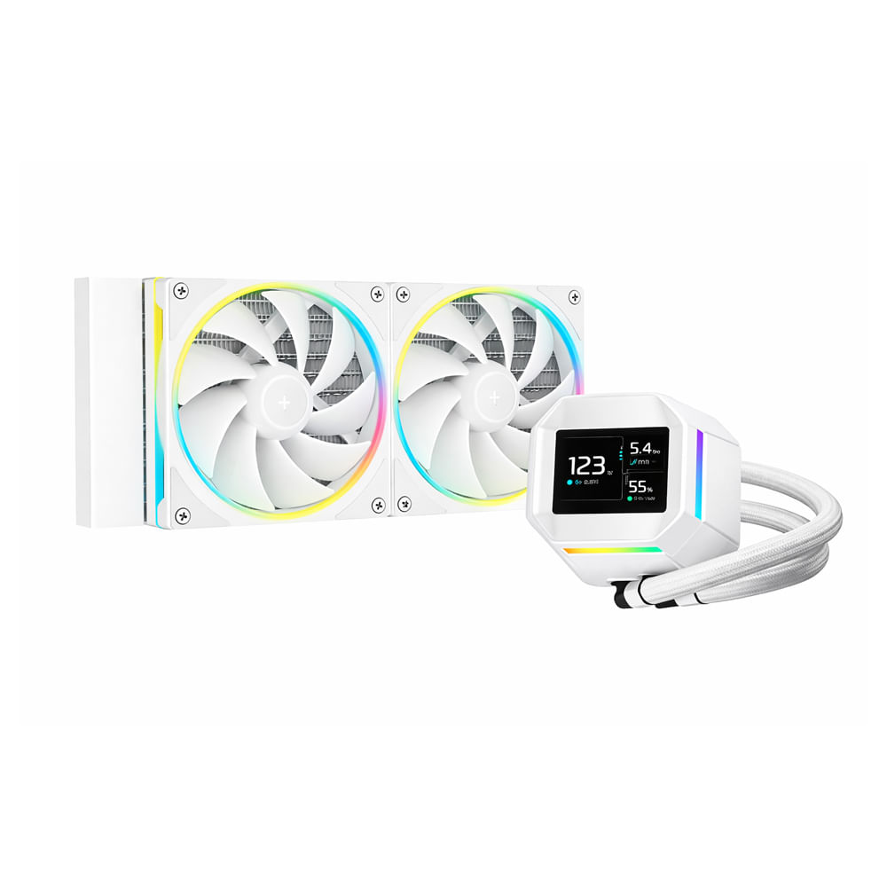 Sistema de enfriamiento líquido Deepcool LM240 A-RGB 240 mm aluminio blanco