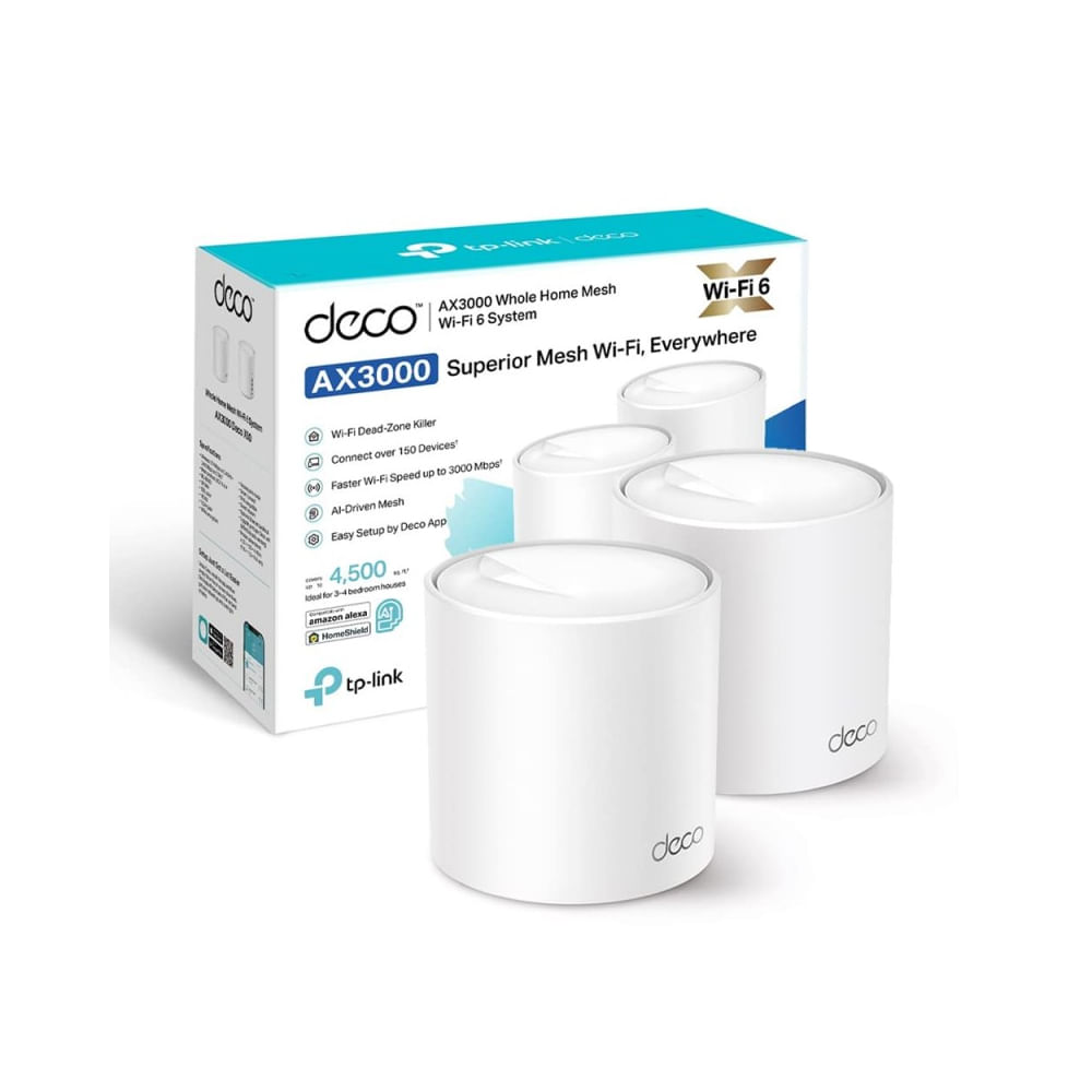 TP-LINK Deco X50 Sistema Wi-Fi Malla 1GbE 2 Enrutadores Wi-Fi 6 Doble Banda