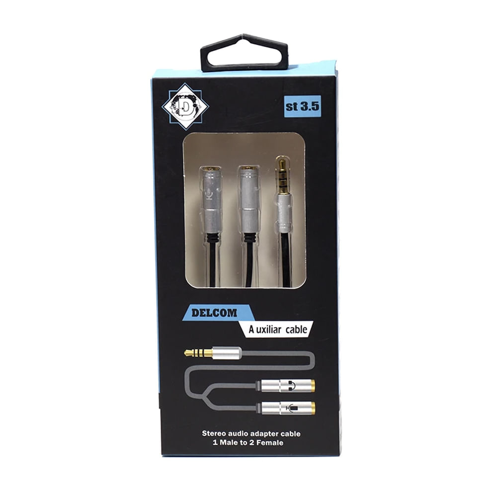 Cable DELCOM Adaptador bifurcador de audio y micrófono 3.5mm