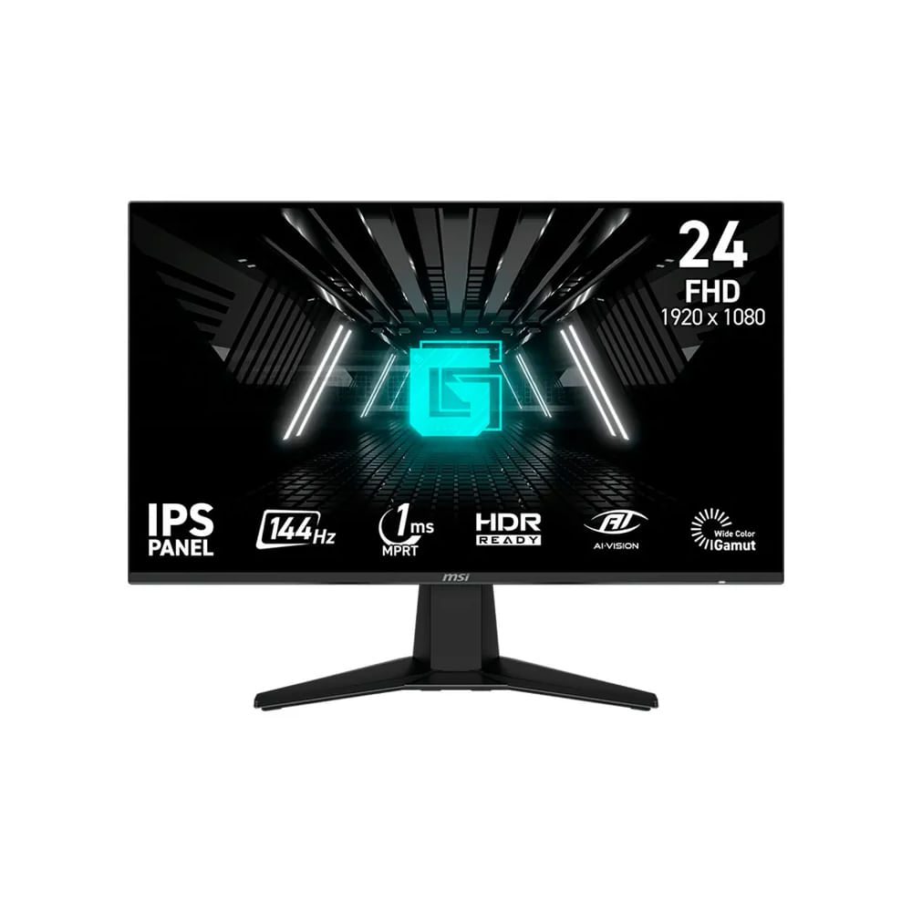 Monitor Gaming MSI G242L E14 23.8” FHD IPS 144Hz - Conectividad HDMI y DP, Color Negro