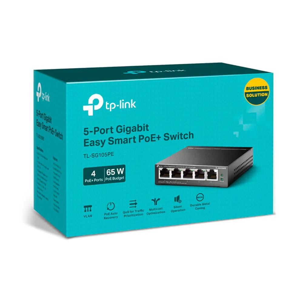 Conmutador TP-Link TL-SG105PE Gestionado 5 Puertos Gigabit 4 PoE Sobremesa 65W
