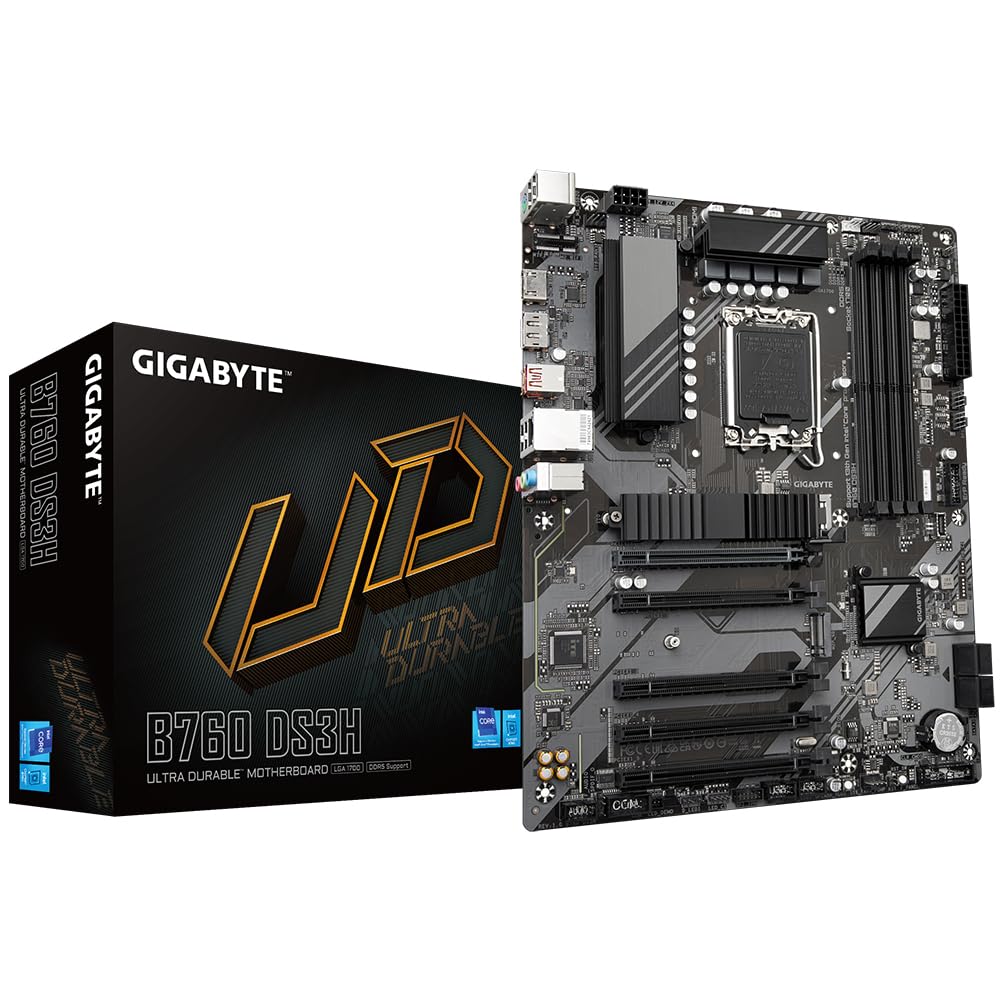 Placa base Gigabyte B760 DS3H, DDR5, alta velocidad,   para gaming y rendimiento eficiente
