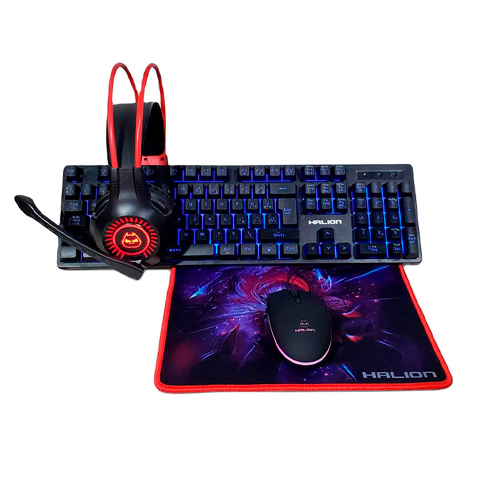 Teclado Mouse Audifon Halion Gaming Arrow HA-405C Conectividad USB