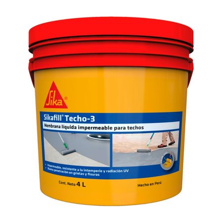 Impermeabilizante de techos y terrazas Sikafill Techo-3 Gris 4L