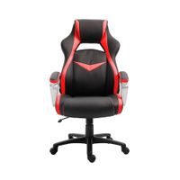 Silla Gamer Office Space Flash base nylon negro con rojo
