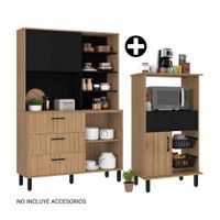 COMBO Orange: Mueble Alacena de Cocina Mariana 120cm MDP + Mueble Multiuso de Cocina Mariana MDP 1 Cajón