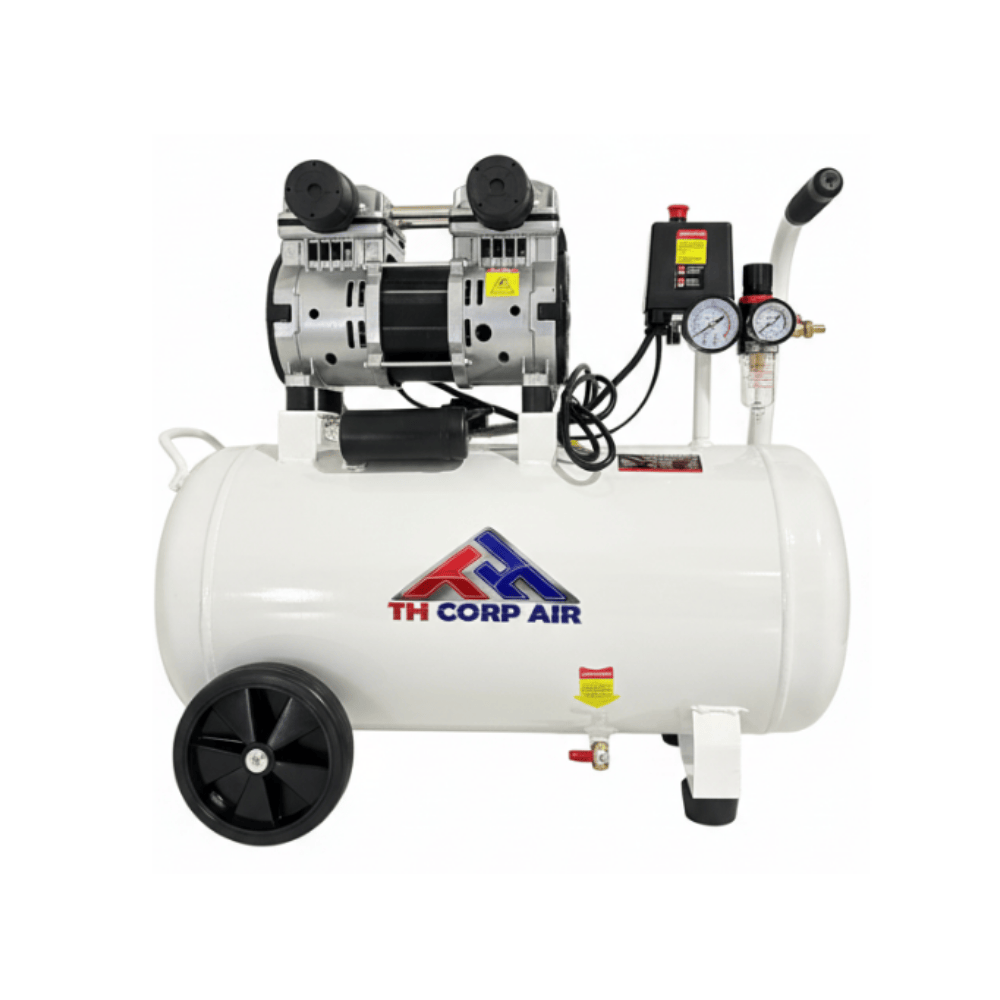 Compresora Dental 50L Horizontal Semi Silencioso Oil Free