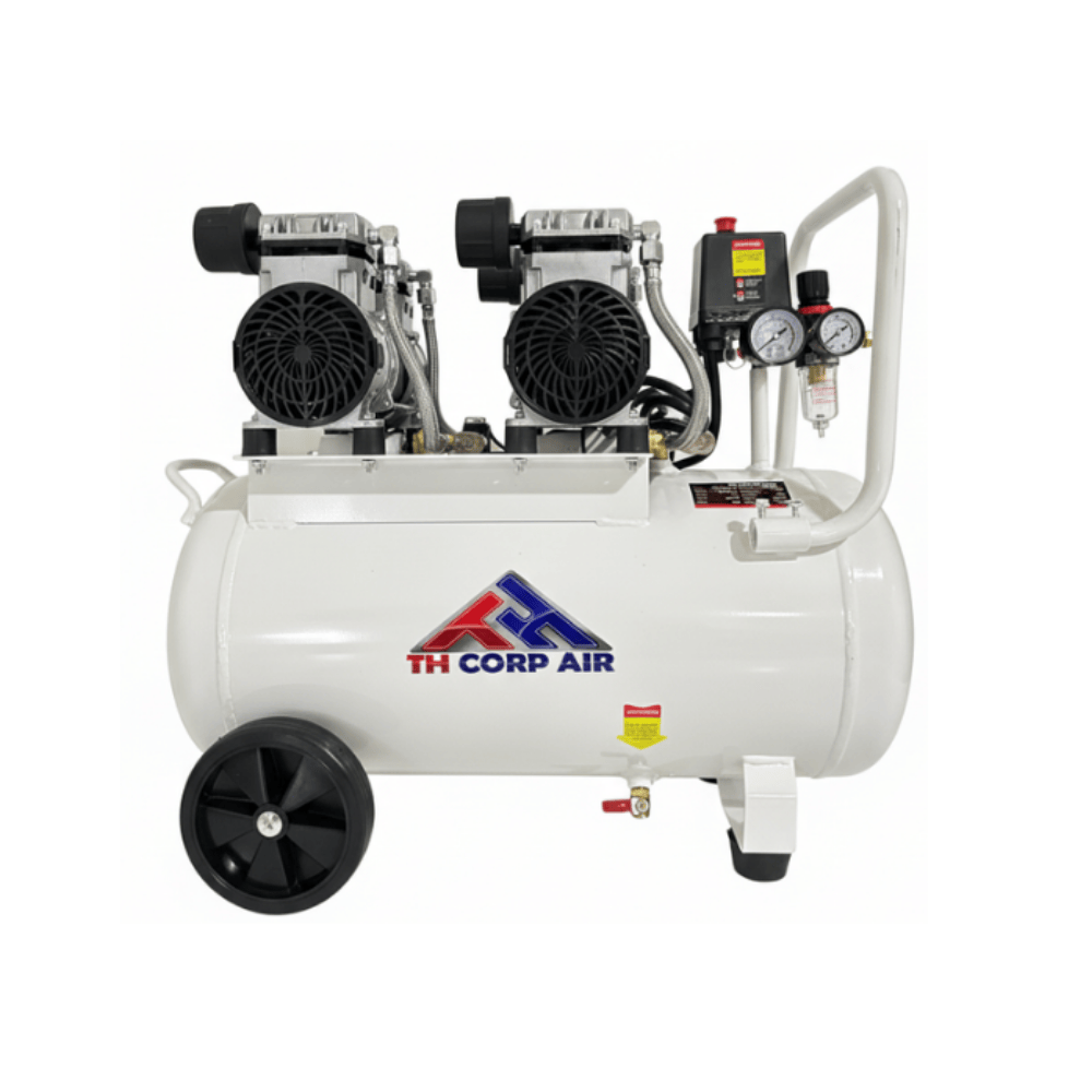 Compresora Dental 50L Doble Motor Profesional Oil Free