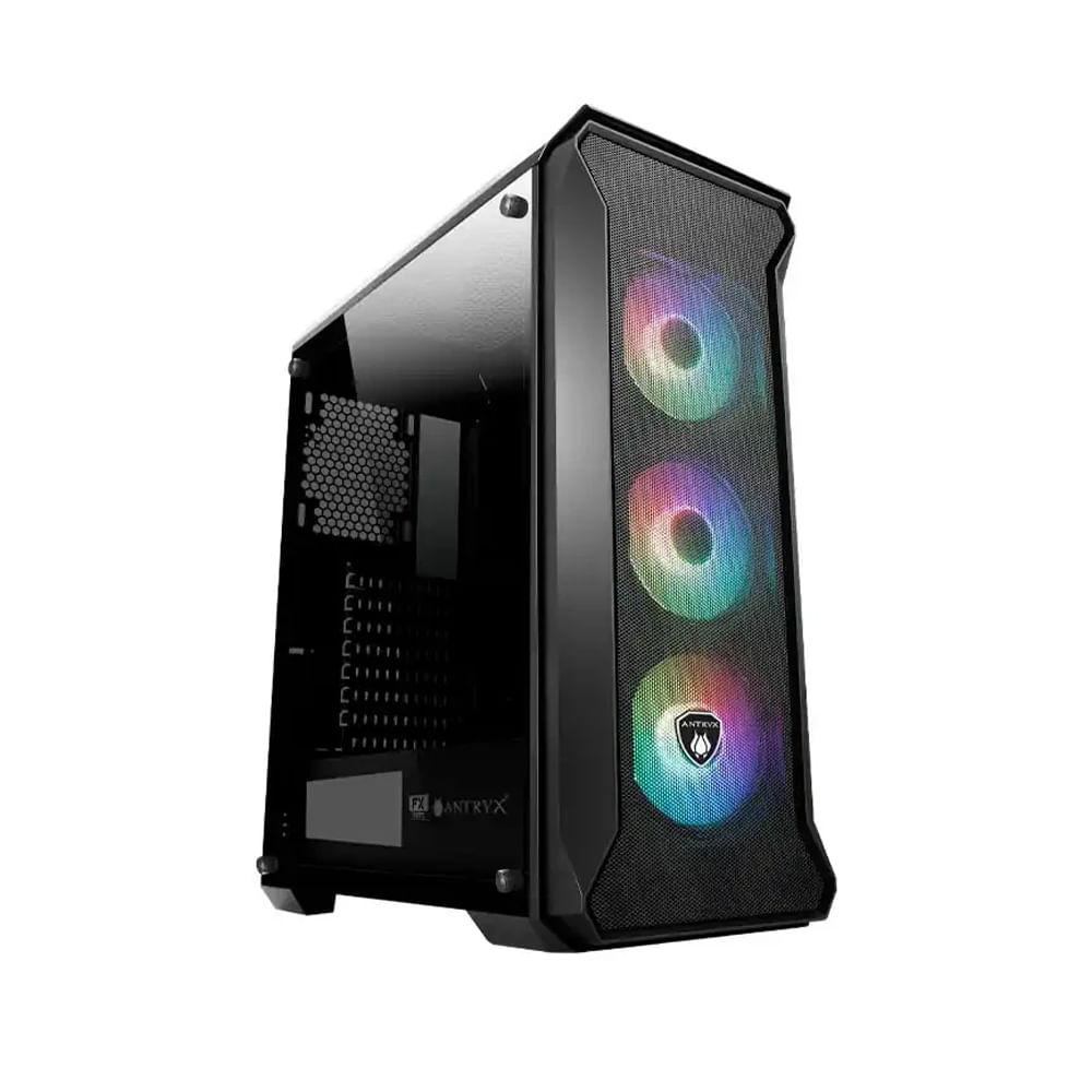 Case Antryx FX Chrome Sentry SE con ventilación A-RGB 3 fan y vidrio templado negro