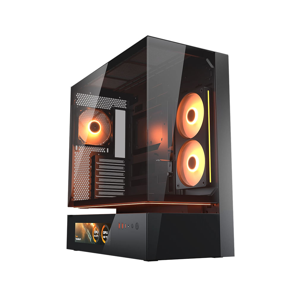 Case Cougar CFV235 Vision Mid-Tower Vidrio Templado Negro con Paneles Transparentes