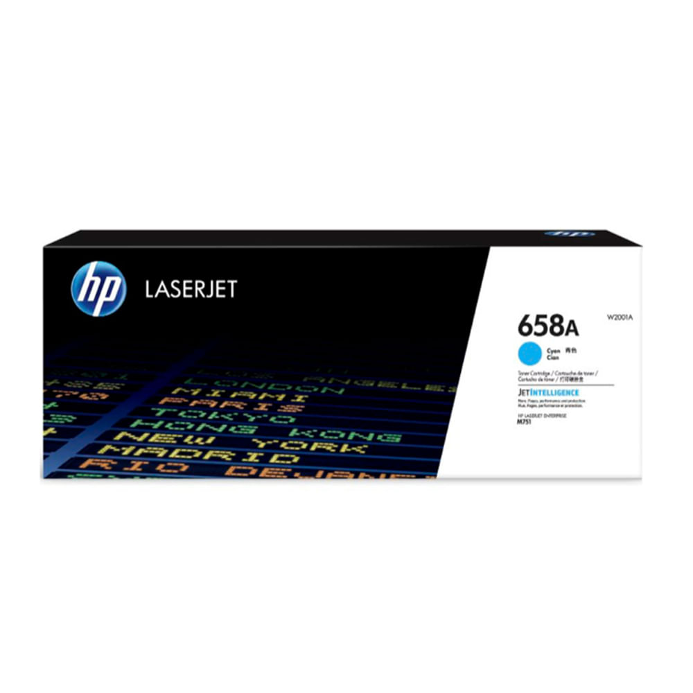 Tóner HP W2001A 658A Color Cyan para Impresoras LaserJet M571 - Rinde 6000 Páginas