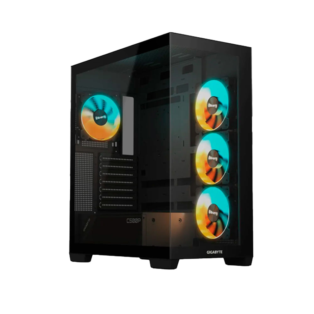Case GIGABYTE C500 Panoramic Stealth Mid Tower Color Negro con Ventanas RGB