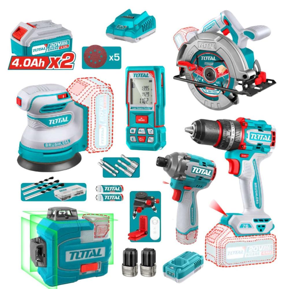 Combo carpintero 6 en 1 industrial Total TOSLI250181-TOSLI250886