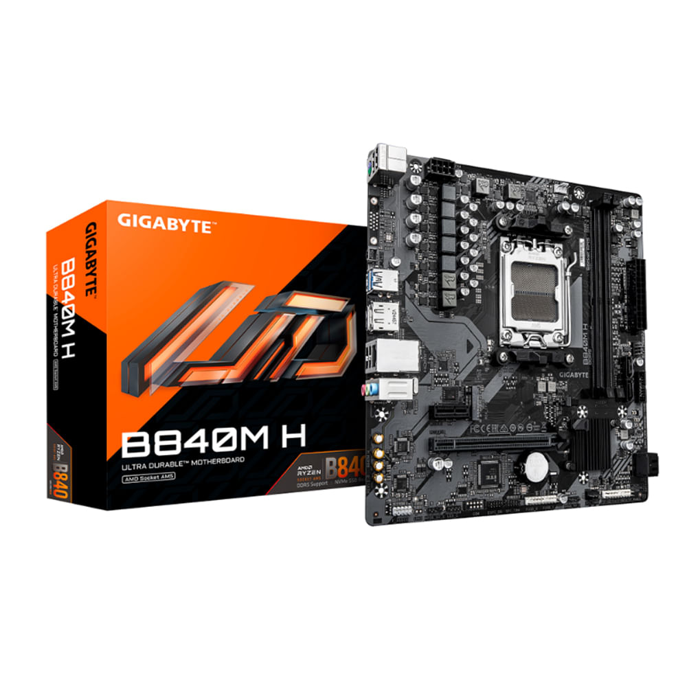 Placa base GIGABYTE B840M H DDR5 socket AM5 con conectividad avanzada