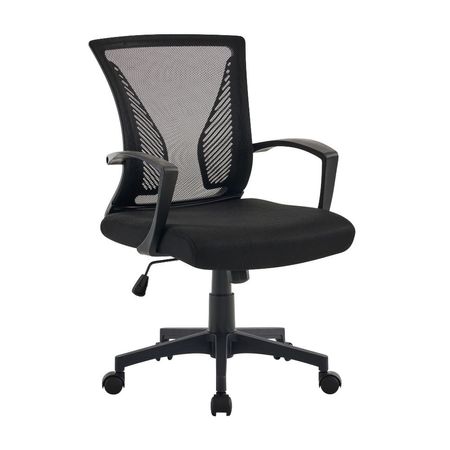 Silla de Oficina Giratoria Burgos Tela Mesh Negro Orange