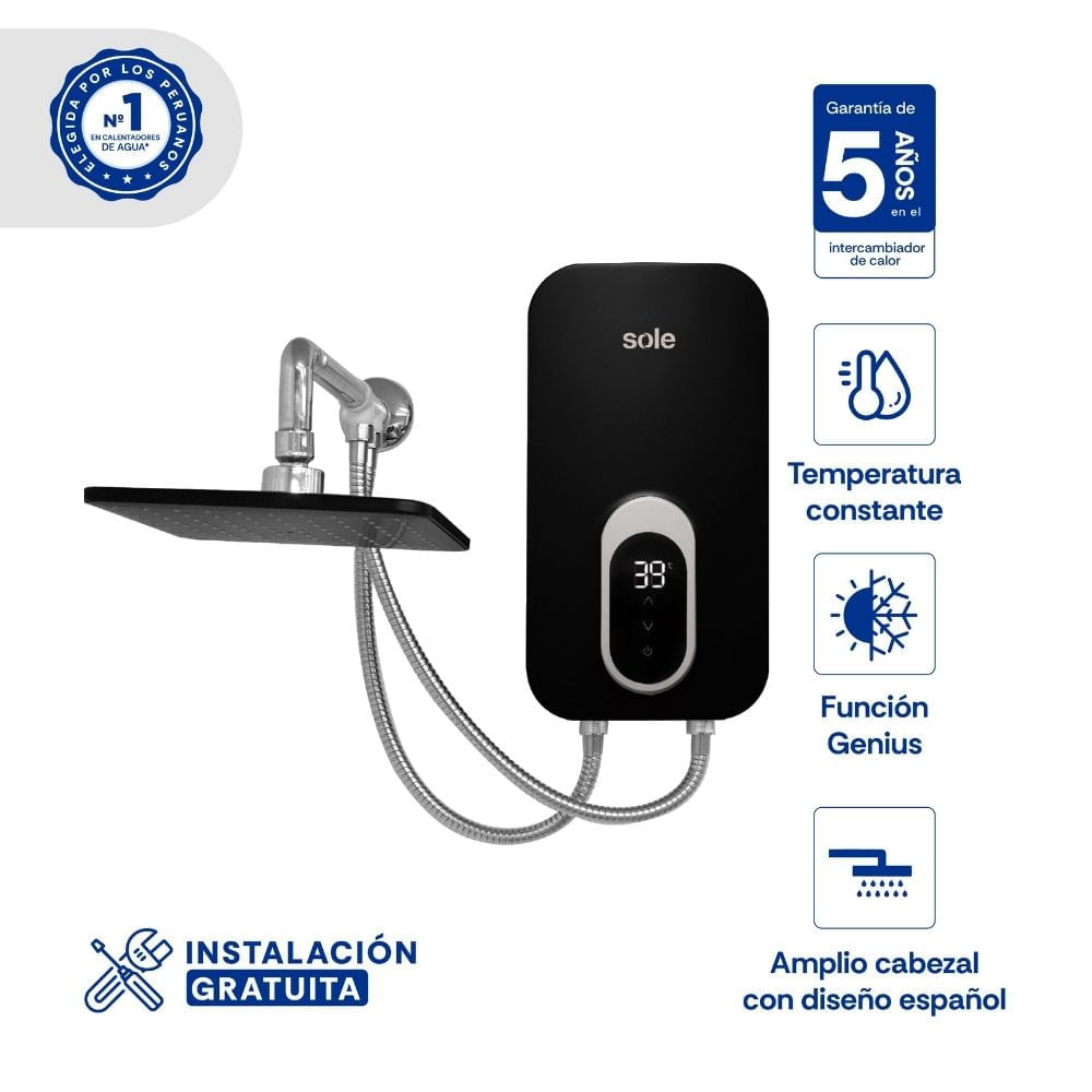 Rapiducha Sole Española Temp-Pro 7000W - Touch y Pantalla LED