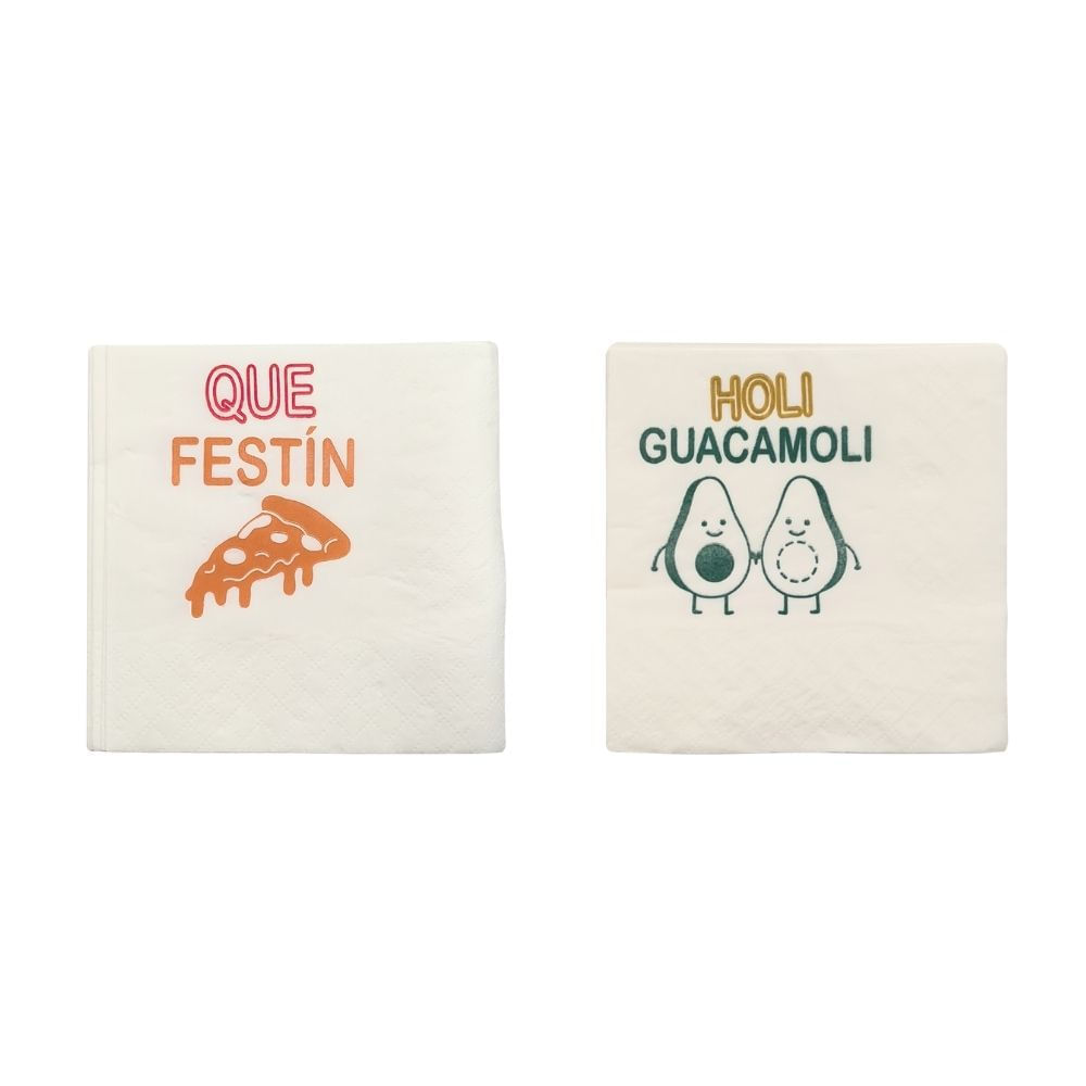 Set de 40 Servilletas Dobladas de Papel Diseño Aleatorio Orange