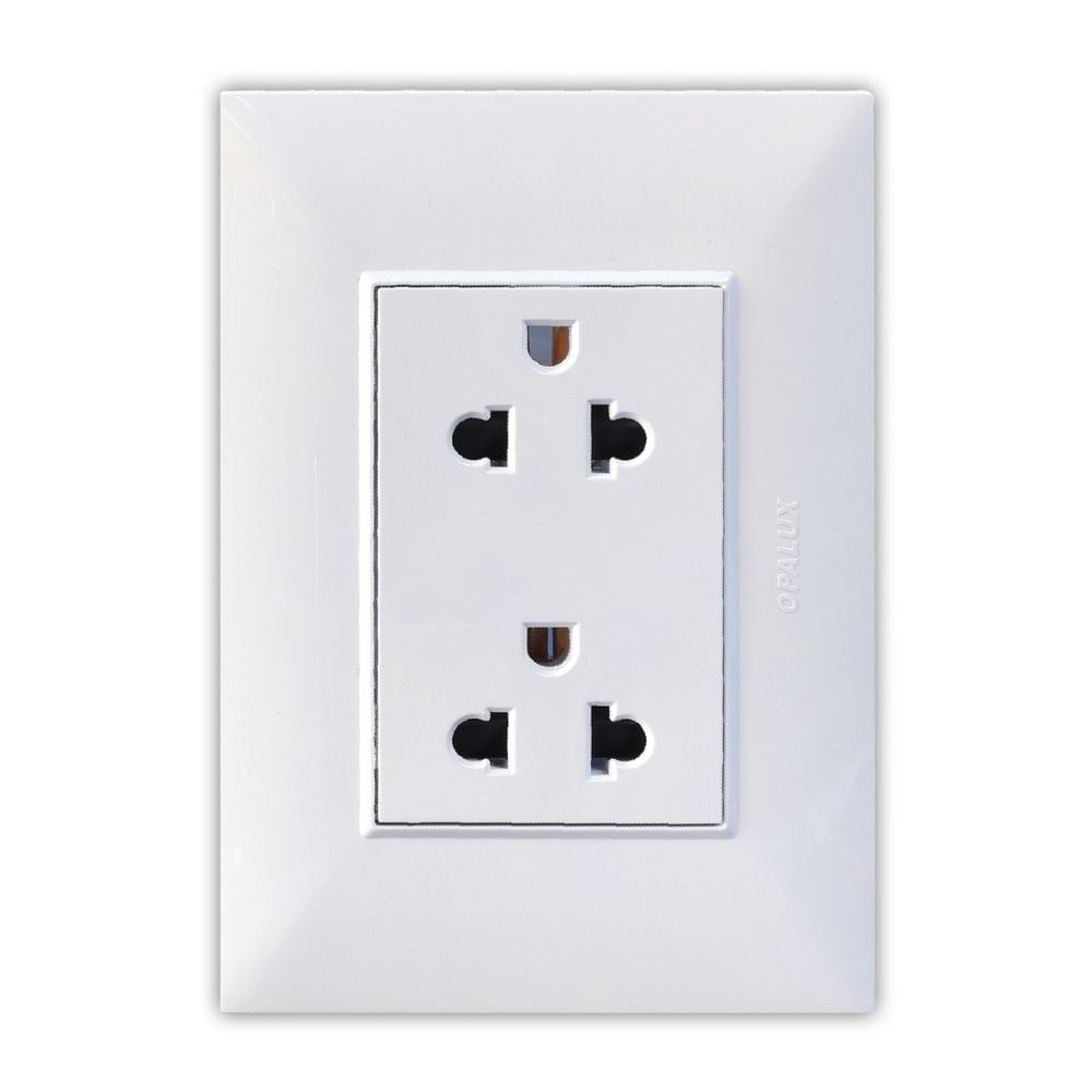 Tomacorriente Doble Universal Tierra Kf Opalux