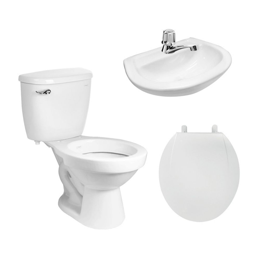 Set Baño Italgrif Punta Sal Taza + Tanque + Asiento + Lavatorio + Grifería