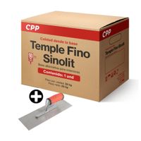 COMBO Caja de Temple fino Sinolit Blanco 25kg CPP + Llana Delgada Werken Modelo GSPE058 Plata 12x4'