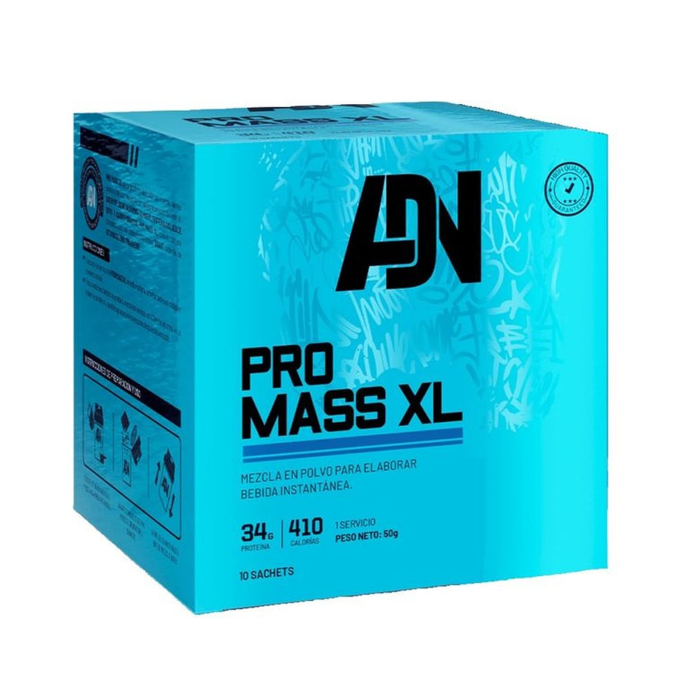 Proteína ADN Pro Mass XL Vainilla Caja 10 Unidades