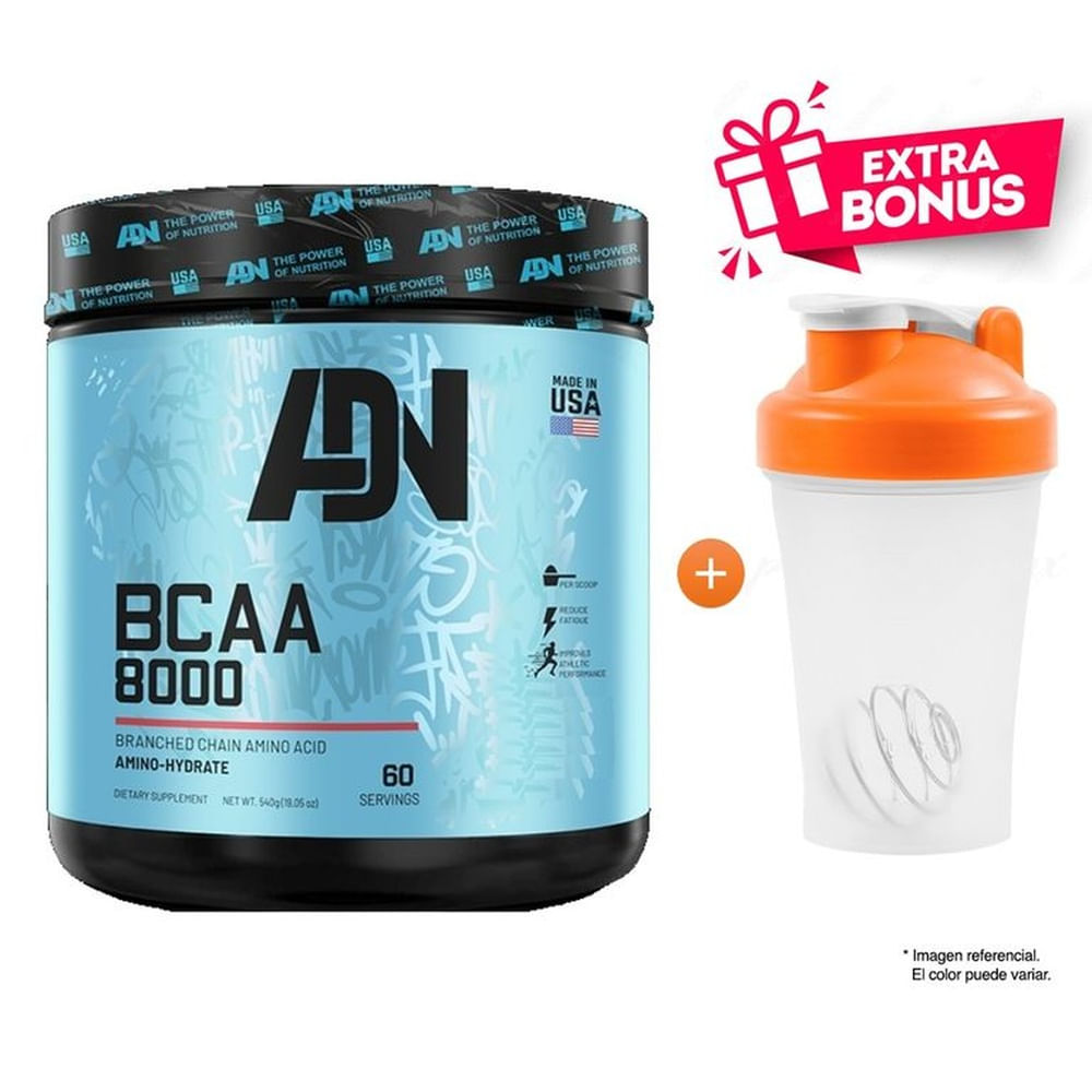 AMINOÁCIDO BCAA 8000 DE 540G. GREEN APPLE ADN NUTRITION