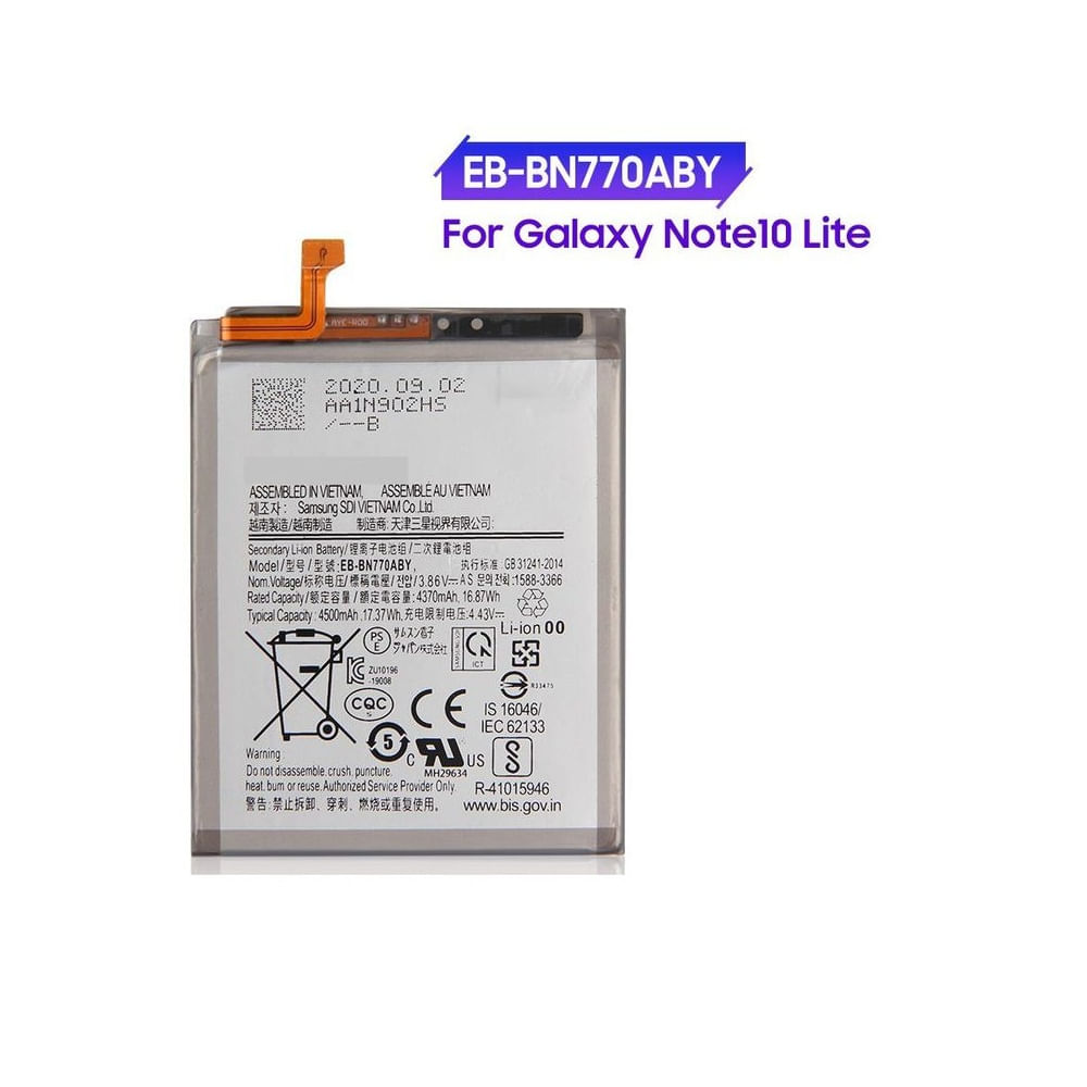 BATERIA SAMSUNG  NOTE 10 LITE  TORIGINAL-SM NUEVO