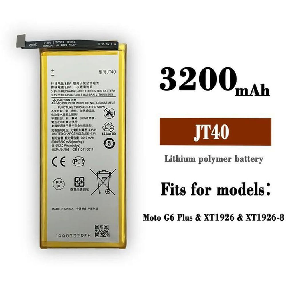 Bateria motorola g6 plus jt40 nuevo-amarillo