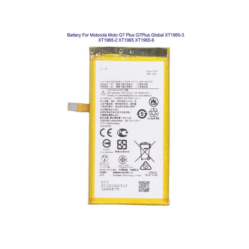 BATERIA MOTOROLA G7 PLUS TORIGINAL-SM NUEVO.