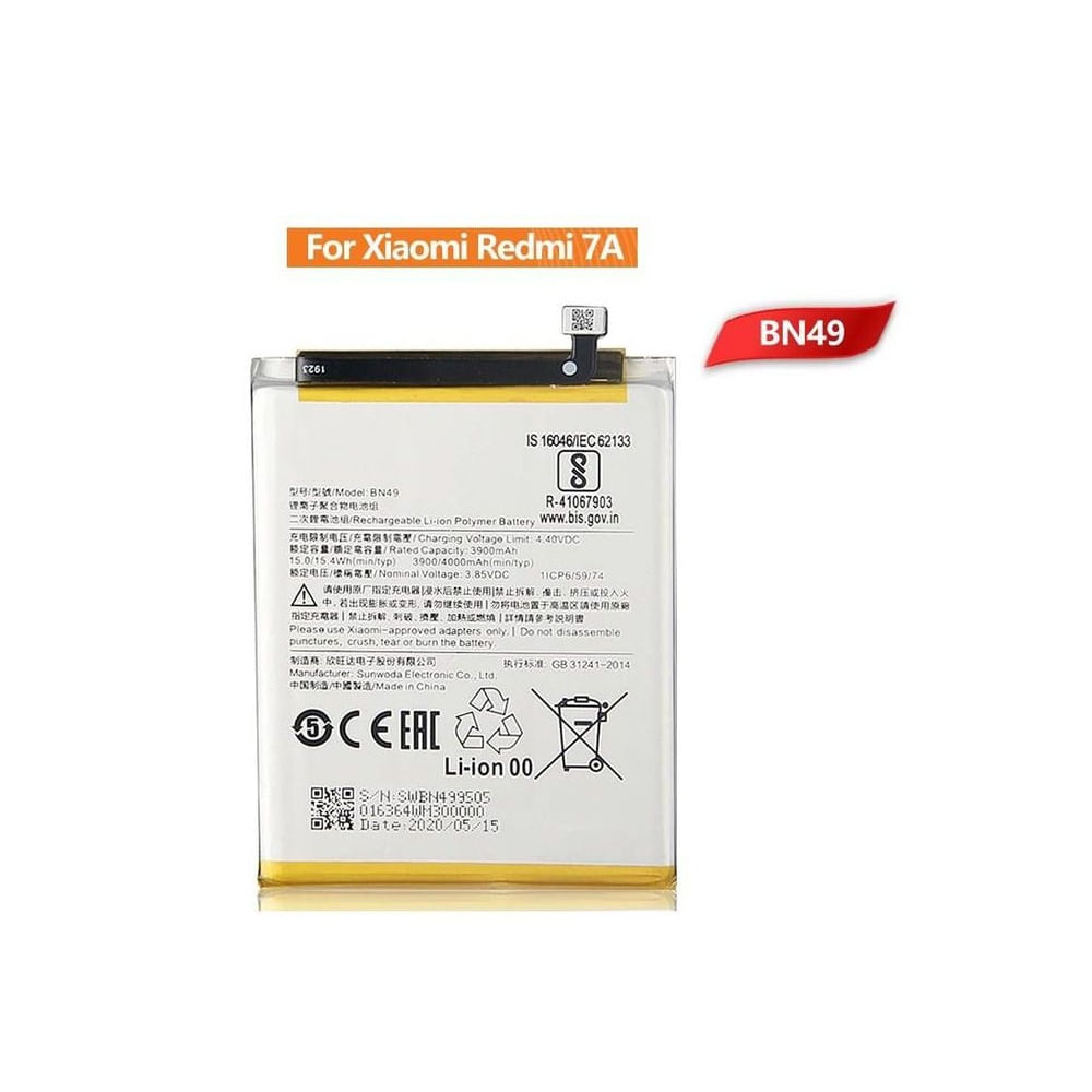 BATERIA REDMI 7A - BN49 NUEVO-AMARILLO.
