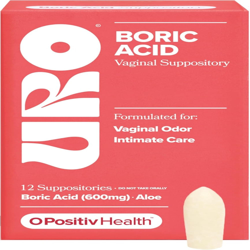 O Positiv Health Boric Acid Suppositories 12 Óvulos e Cuidado Íntimo
