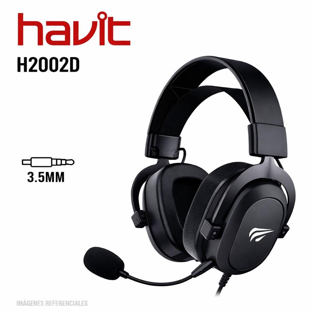 Audífonos Gamer HAVIT H2002D Metal 3.5mm Sonido Envolvente y Estructura Profesional