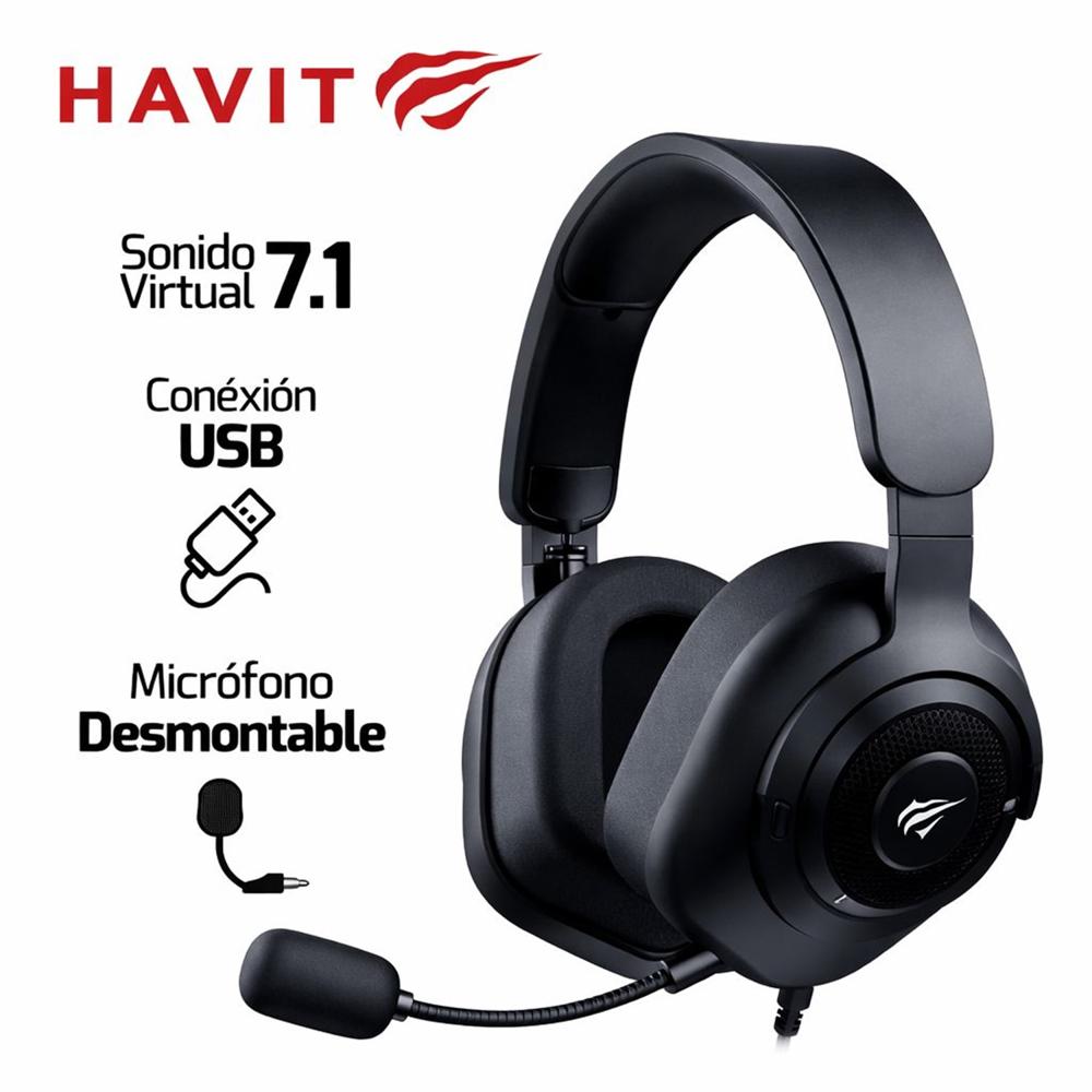 Audífonos Gamer HAVIT H2230U USB 7.1 Sonido Envolvente y Máximo Confort