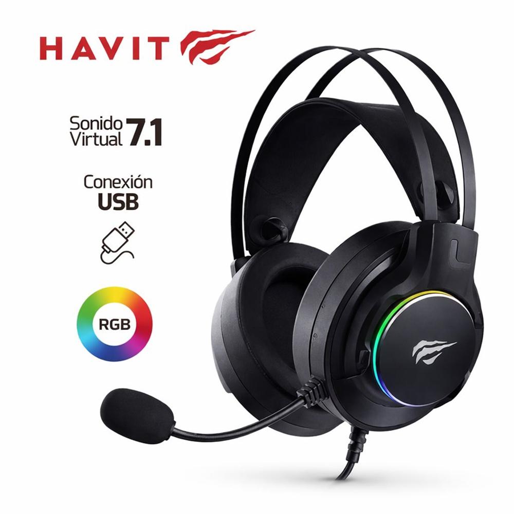 Audífonos Gamer HAVIT H2007U RGB USB 7.1 Sonido Envolvente y Estilo RGB