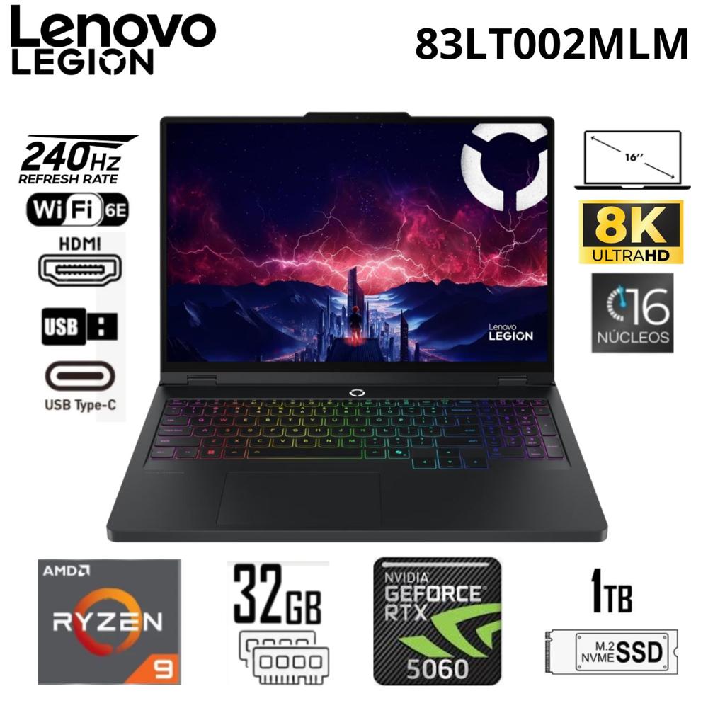 NB LENOVO LEGION PRO 5 16ADR10 R9-8945HX 32GB SSD1TB RTX5060 8GB  83LT002MLM
