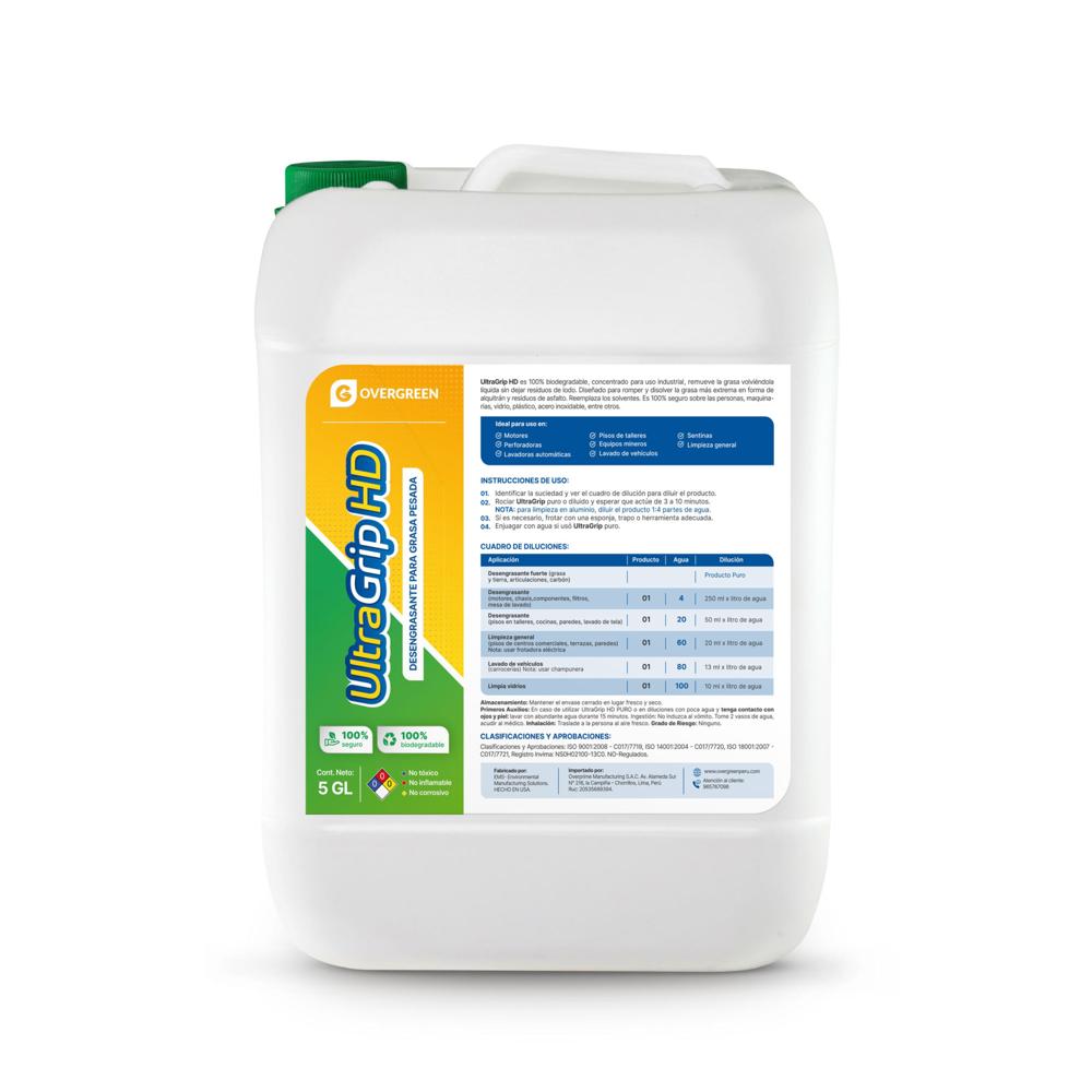 ULTRA GRIP HD - PRESENTACION BIDON 5 GL - DESENGRASANTE PARAGRASA PESADA