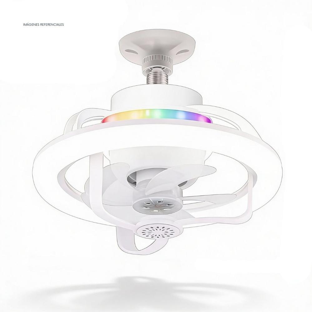 Ventilador LED RGB 50W Giratorio con Control Remoto